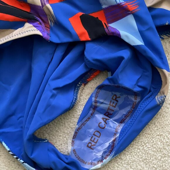 Red Carter Rio Abstract Print One Piece Lace Up Swimsuit women's size M … - Picture 8 of 11